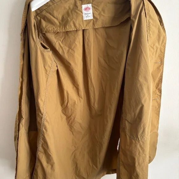 $700 Danton Tan Nylon Taffeta Mac Coat / Jacket - 36 Small/ Medium - Picture 8 of 9